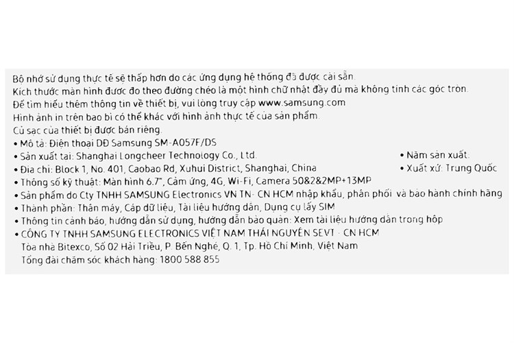 Điện thoại Samsung Galaxy A05s 4GB/128GB Màu Bạc