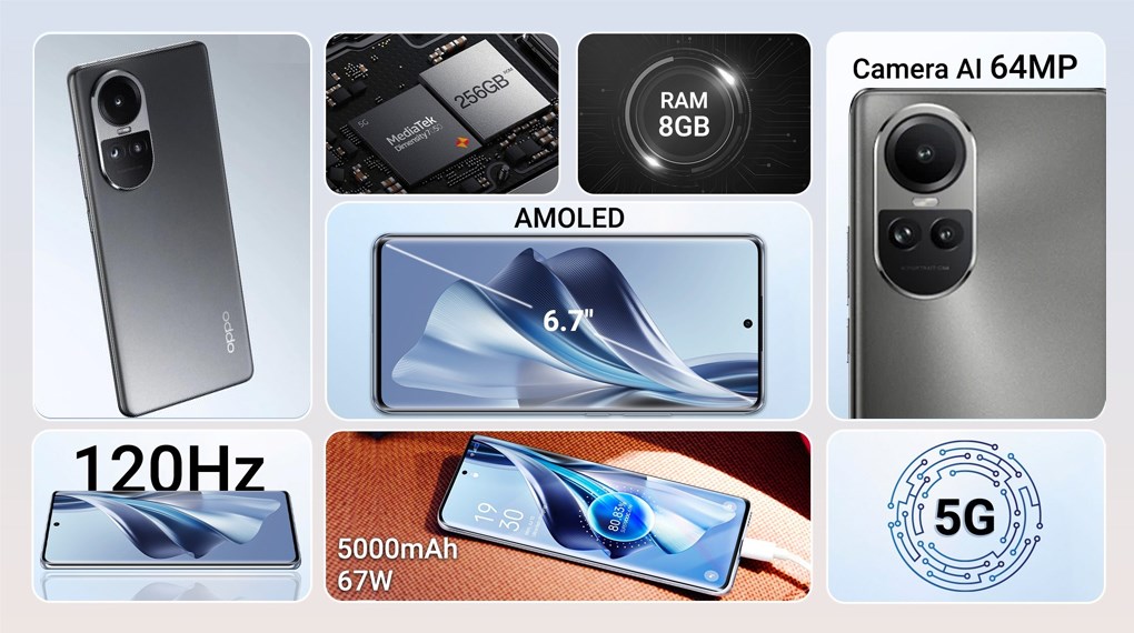 Điện thoại OPPO Reno10 5G 8GB/256GB