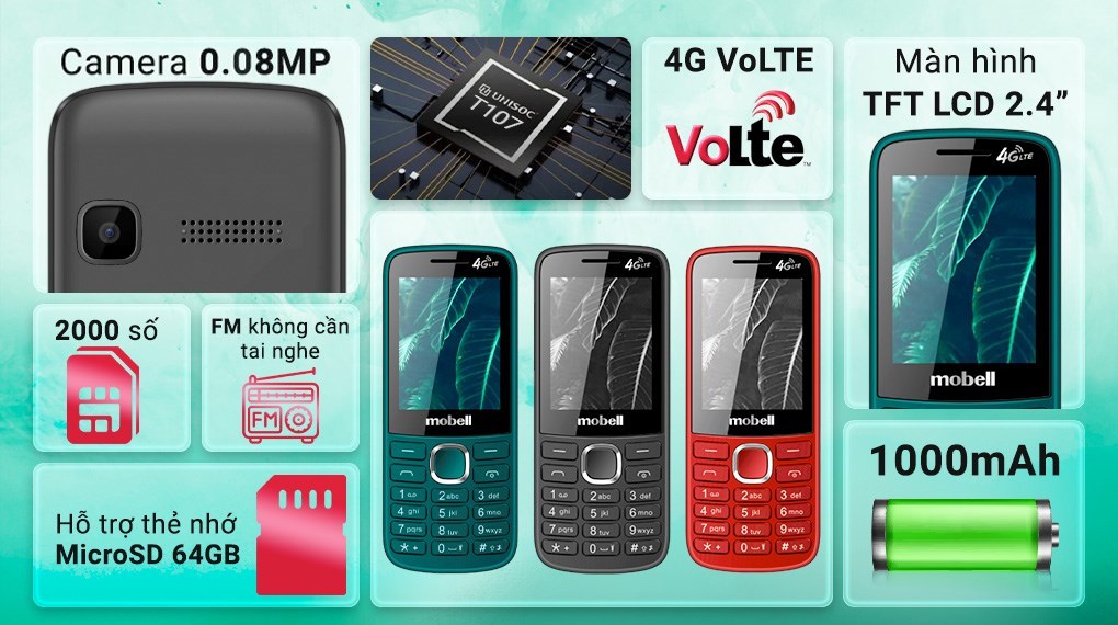 Điện thoại Mobell M331 4G