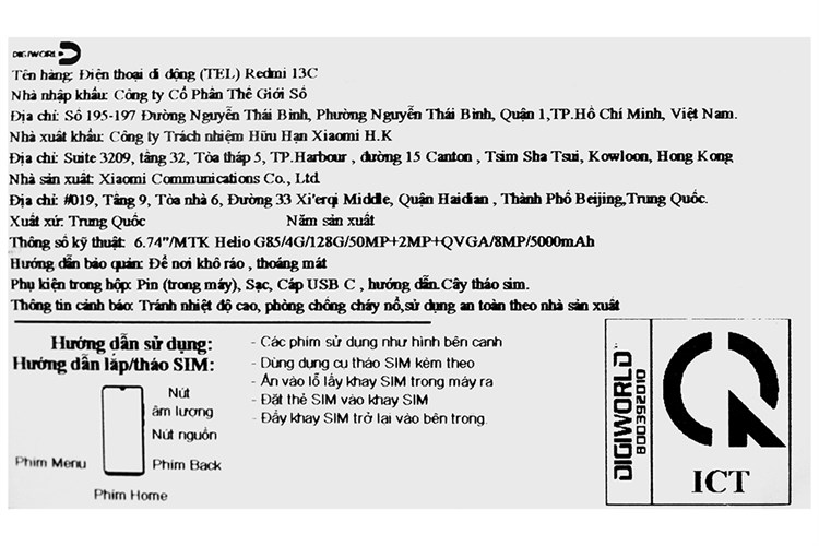 Điện thoại Xiaomi Redmi 13C 4GB/128GB Màu Xanh lá