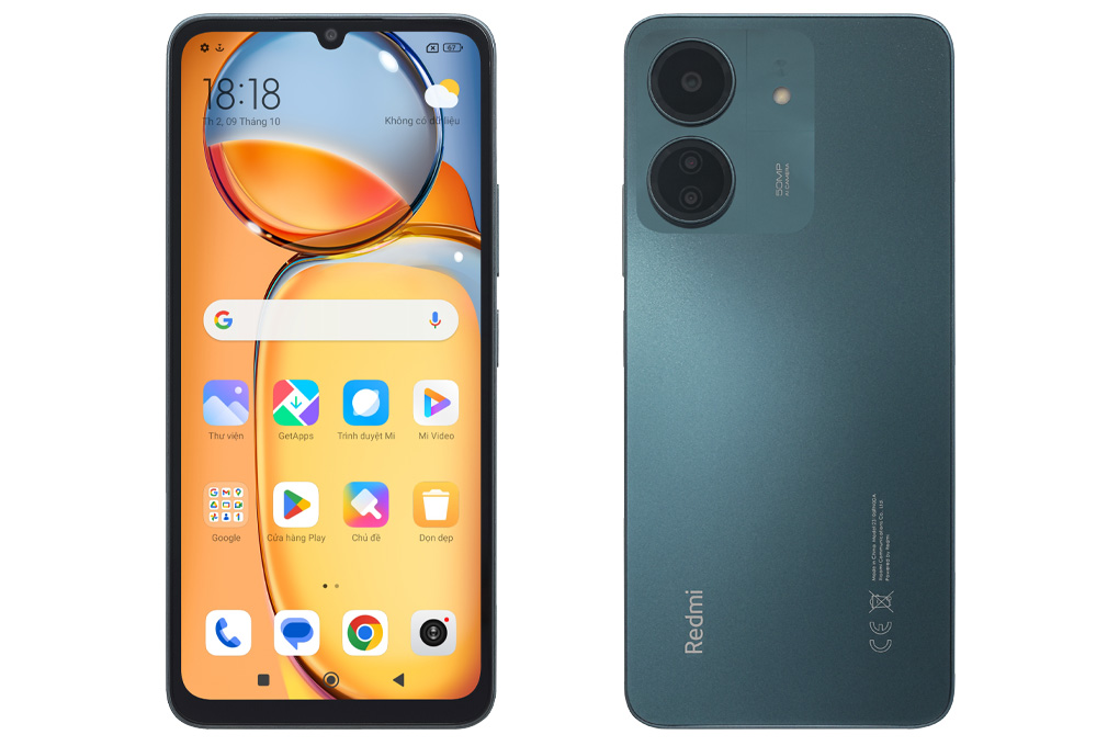 Điện thoại Xiaomi Redmi 13C 4GB/128GB Màu Đen - xanh dương