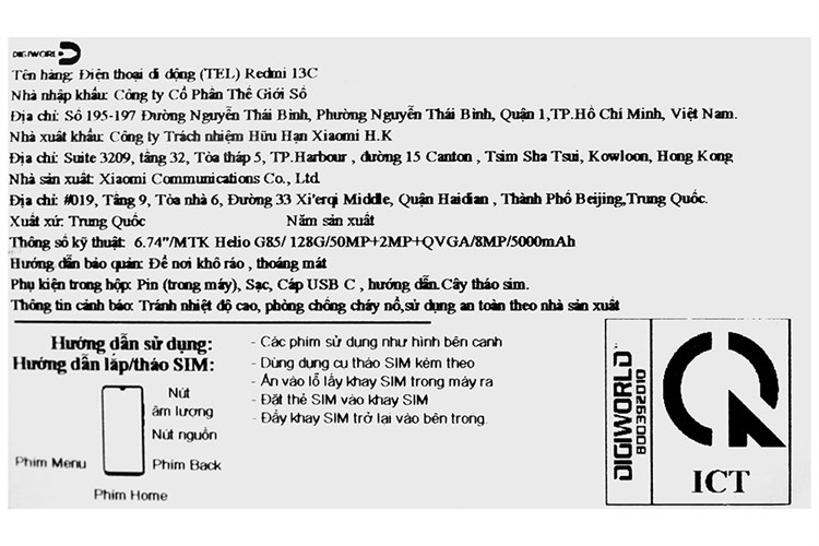 Điện thoại Xiaomi Redmi 13C 6GB/128GB Màu Xanh lá