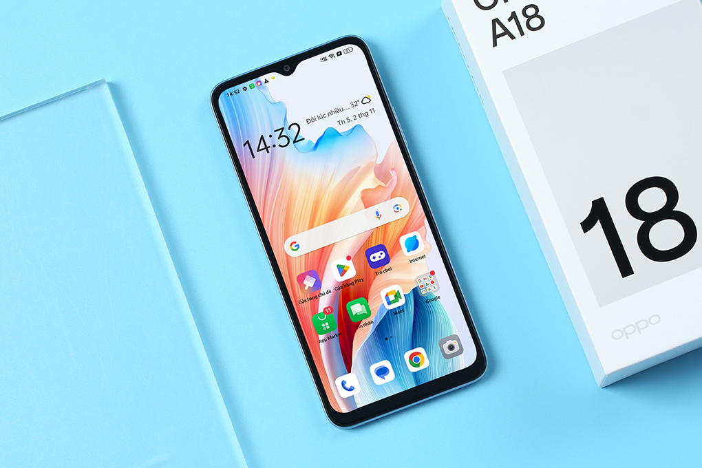 Điện thoại OPPO A18 4GB/128GB Màu Xanh Dương