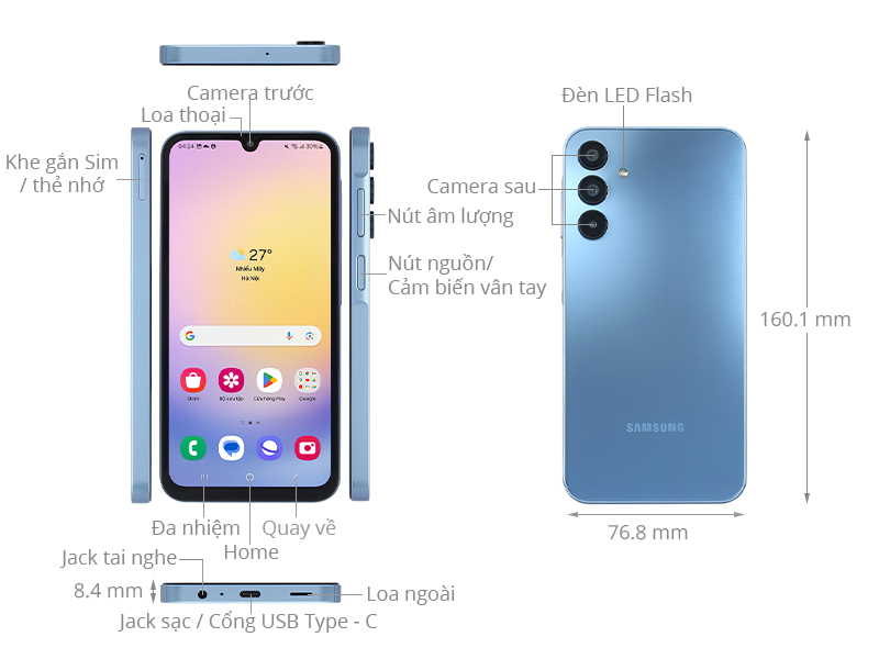 Điện thoại Samsung Galaxy A15 5G 8GB/256GB