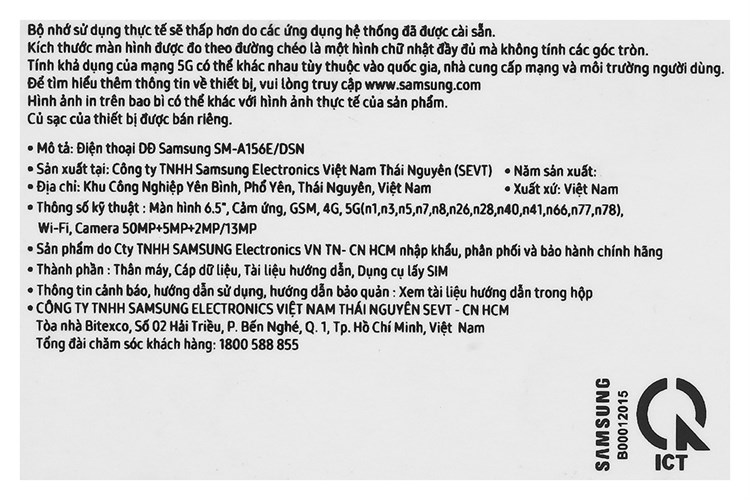 Điện thoại Samsung Galaxy A15 5G 8GB/256GB Màu Xanh dương đậm