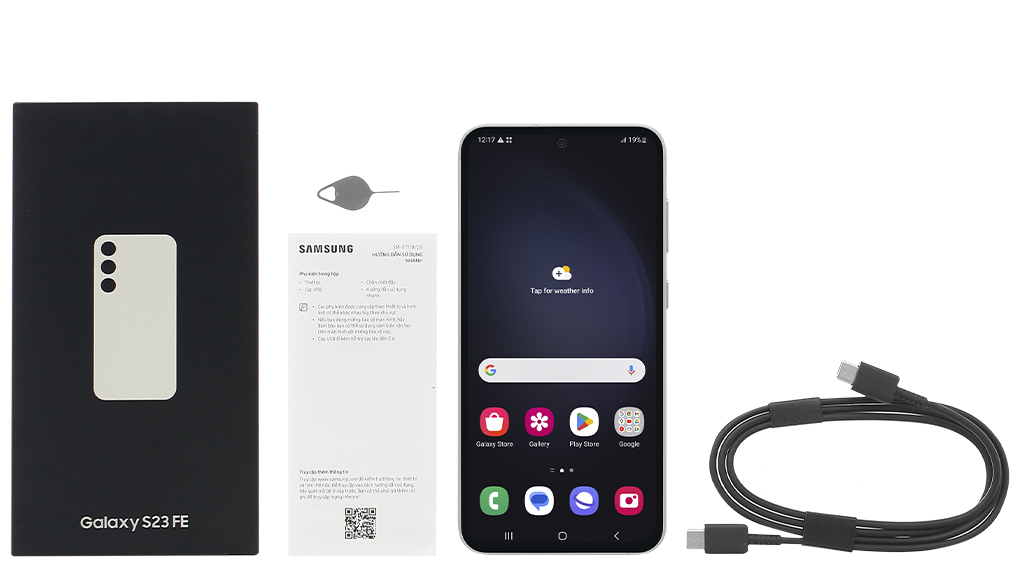 Bộ sản phẩm gồm: Hộp, Sách hướng dẫn, Cây lấy sim, Cáp Type C