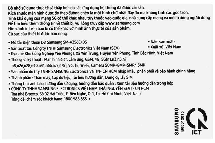 Điện thoại Samsung Galaxy A35 5G 8GB/128GB Màu Đen