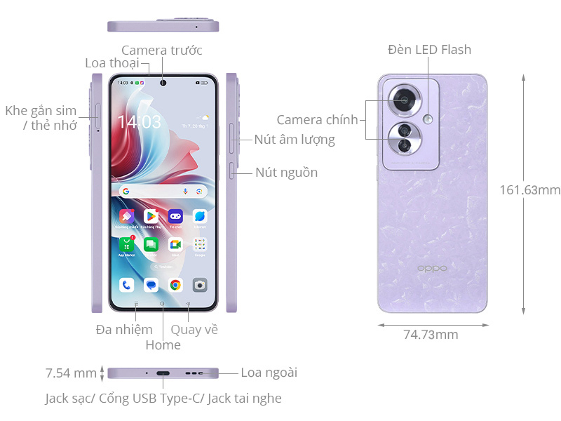OPPO Reno11 F 5G 8GB/256GB Tím