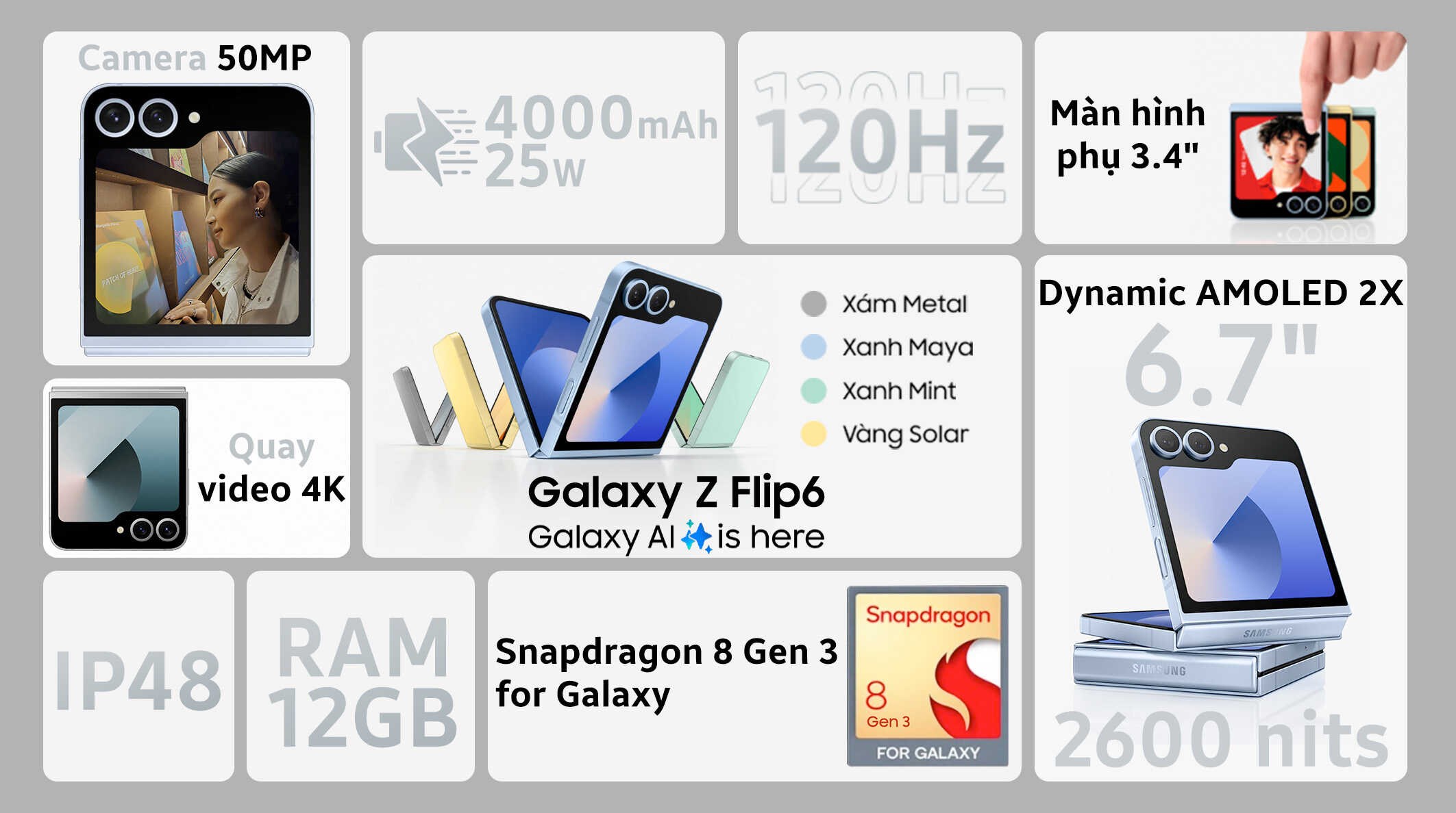 Điện thoại Samsung Galaxy Z Flip6 5G 12GB/512GB