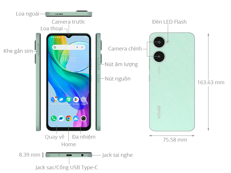 Điện thoại vivo Y03 4GB/64GB