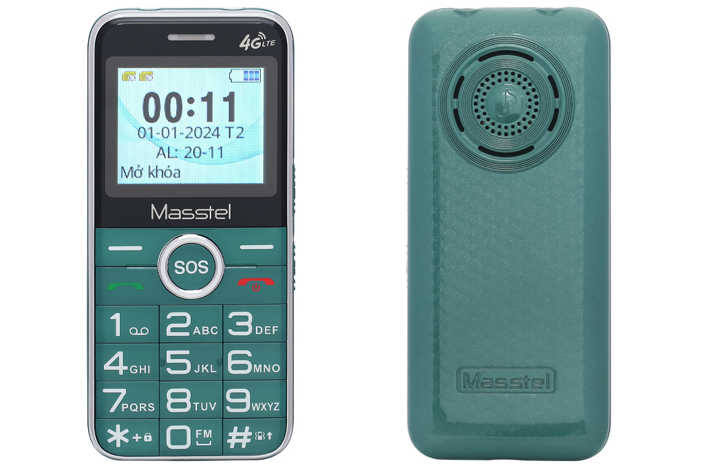 Điện thoại Masstel Fami 50 4G Màu Xanh lá