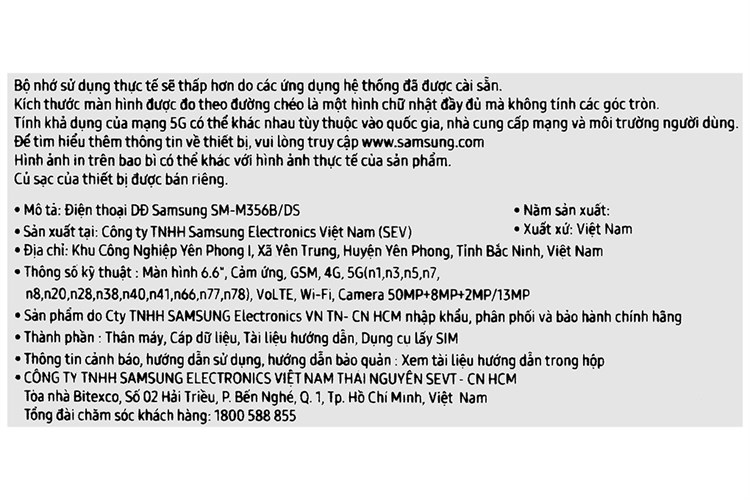 Điện thoại Samsung Galaxy M35 5G 8GB/256GB Màu Xanh nhạt