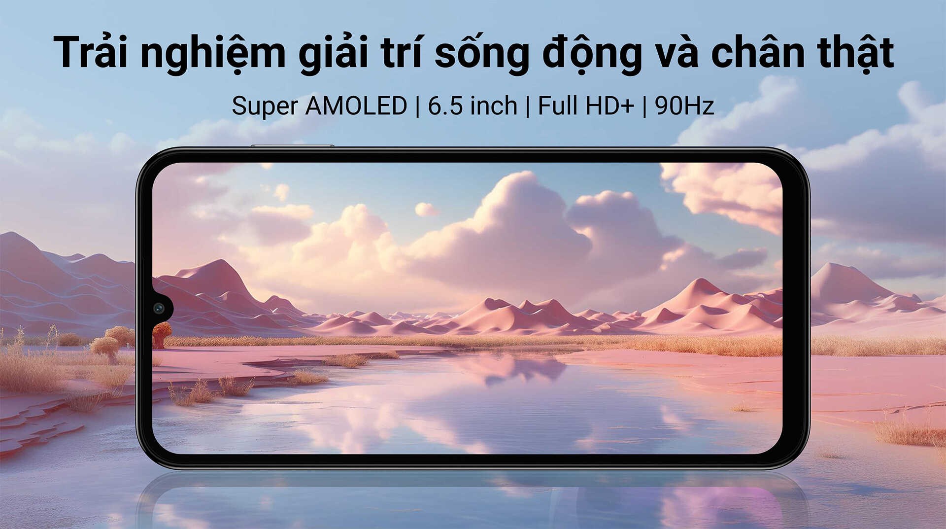 Máy sở hữu màn hình Super AMOLED 6.5 inch Full HD+ Máy sở hữu màn hình Super AMOLED 6.5 inch Full HD+