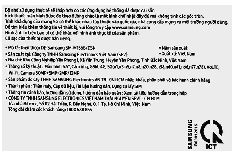 Điện thoại Samsung Galaxy M15 5G 4GB/128GB Màu Xanh nhạt