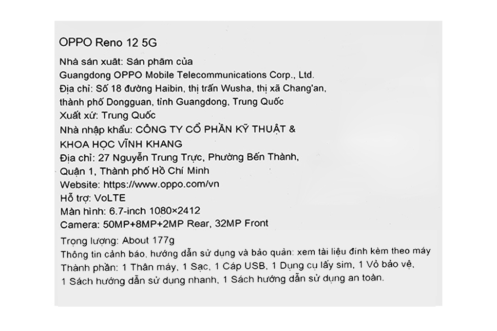 Điện thoại OPPO Reno12 5G 12GB/256GB Màu Bạc