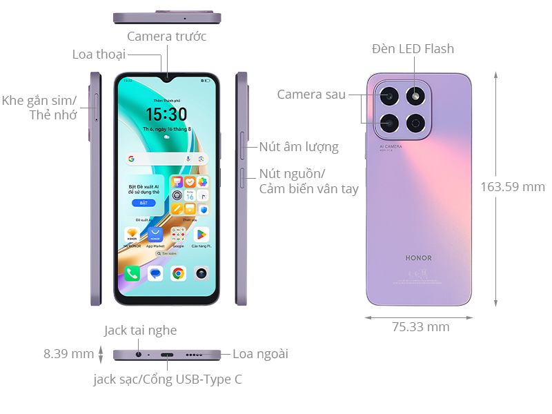 HONOR X6b 6GB/128GB Tím