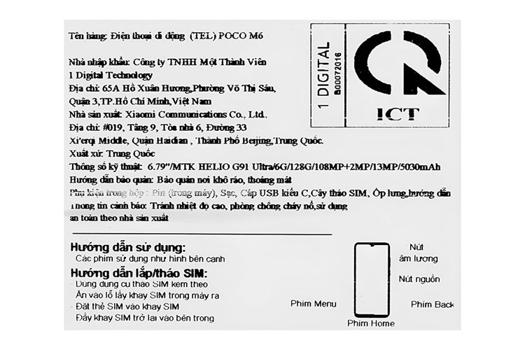 Điện thoại Xiaomi POCO M6 6GB/128GB Màu Bạc