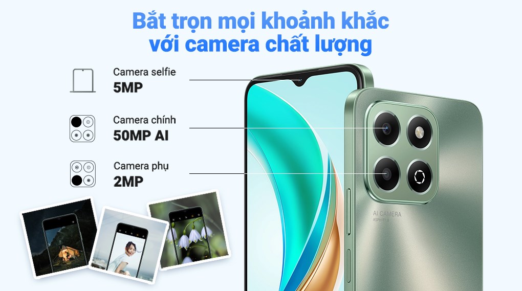 Điện thoại HONOR X6b 6GB/128GB Đen/Xanh lá