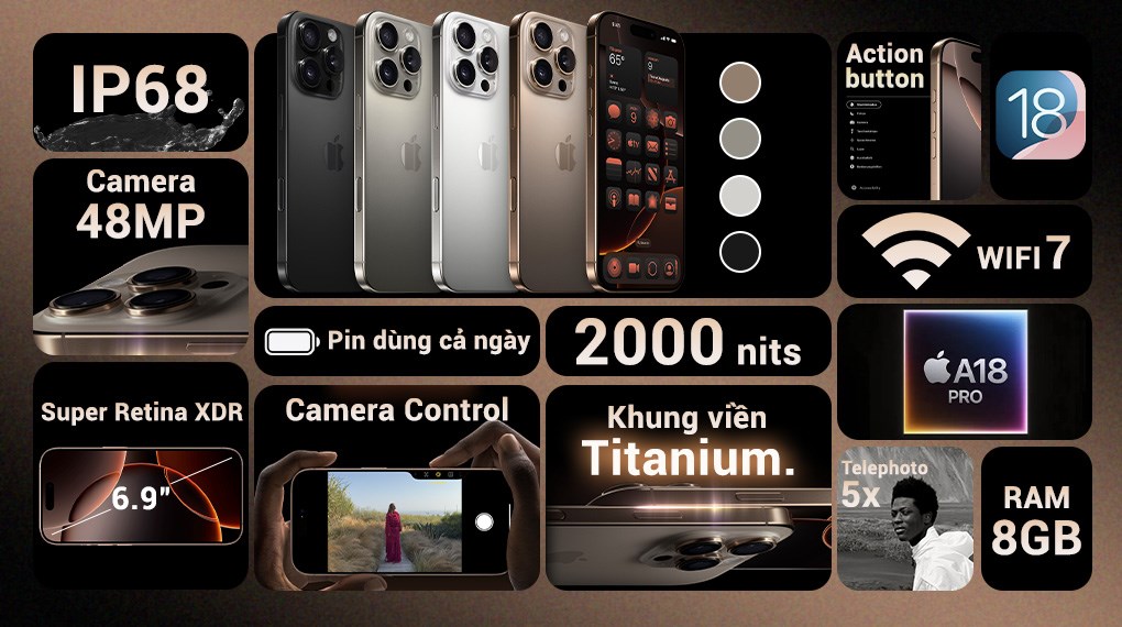 Điện thoại iPhone 16 Pro Max 512GB
