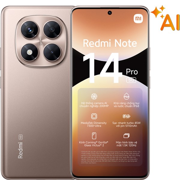 Xiaomi Redmi Note 14 Pro 5G Gold Thumb