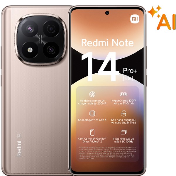 Xiaomi Redmi Note 14 Pro Plus 5G Gold Thumb