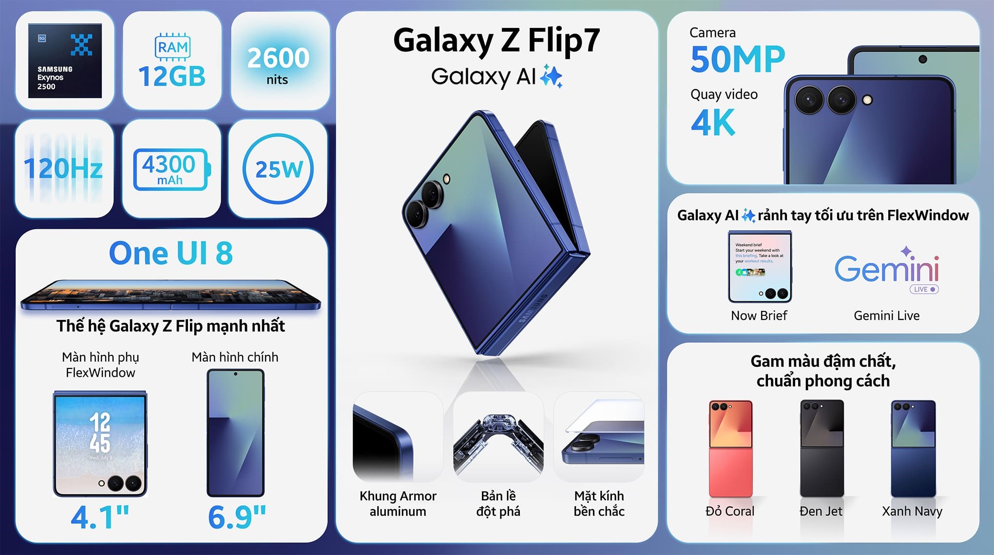 Điện thoại Samsung Galaxy Z Flip7 5G 12GB/256GB