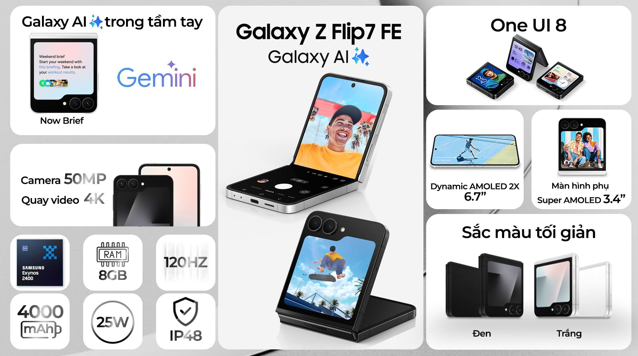 Điện thoại Samsung Galaxy Z Flip7 FE 5G 8GB/128GB