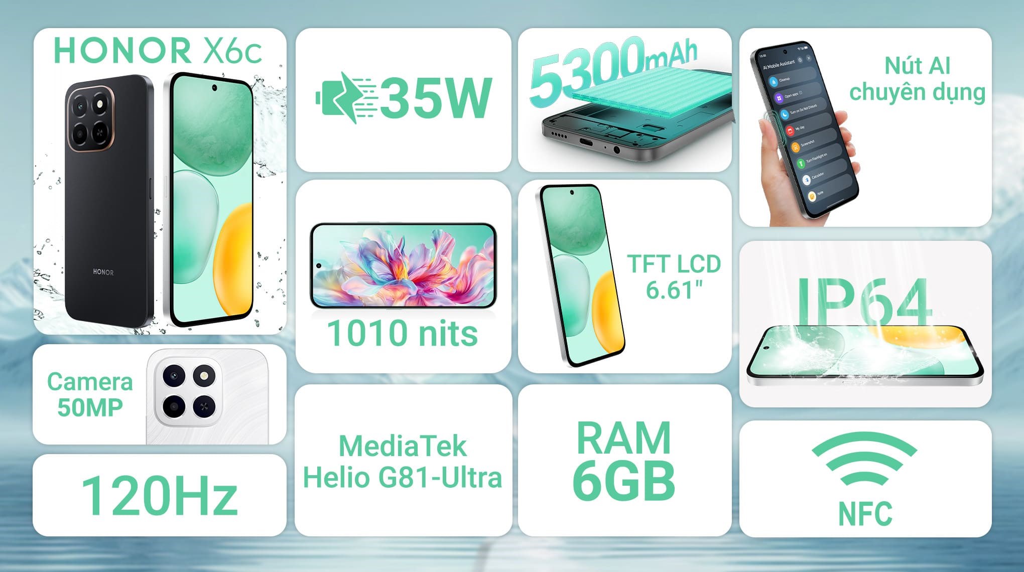 Điện thoại HONOR X6c 6GB/256GB