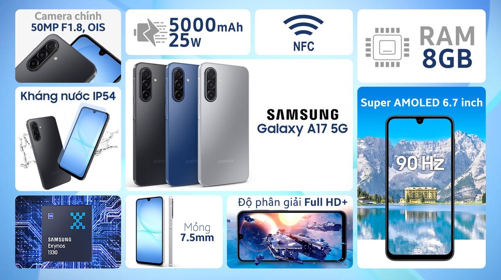 Điện thoại Samsung Galaxy A17 5G 8GB/256GB