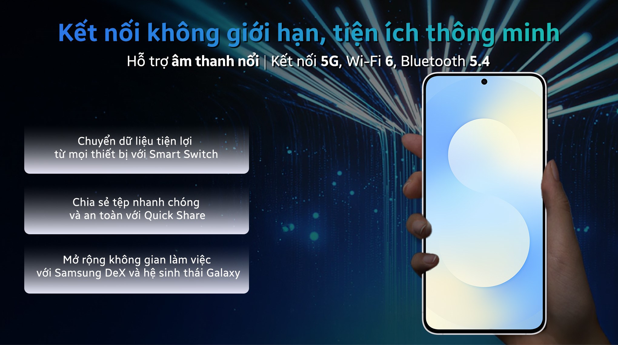 Điện thoại Samsung Galaxy S25 FE 5G 8GB/512GB Đen/Xanh Nhạt