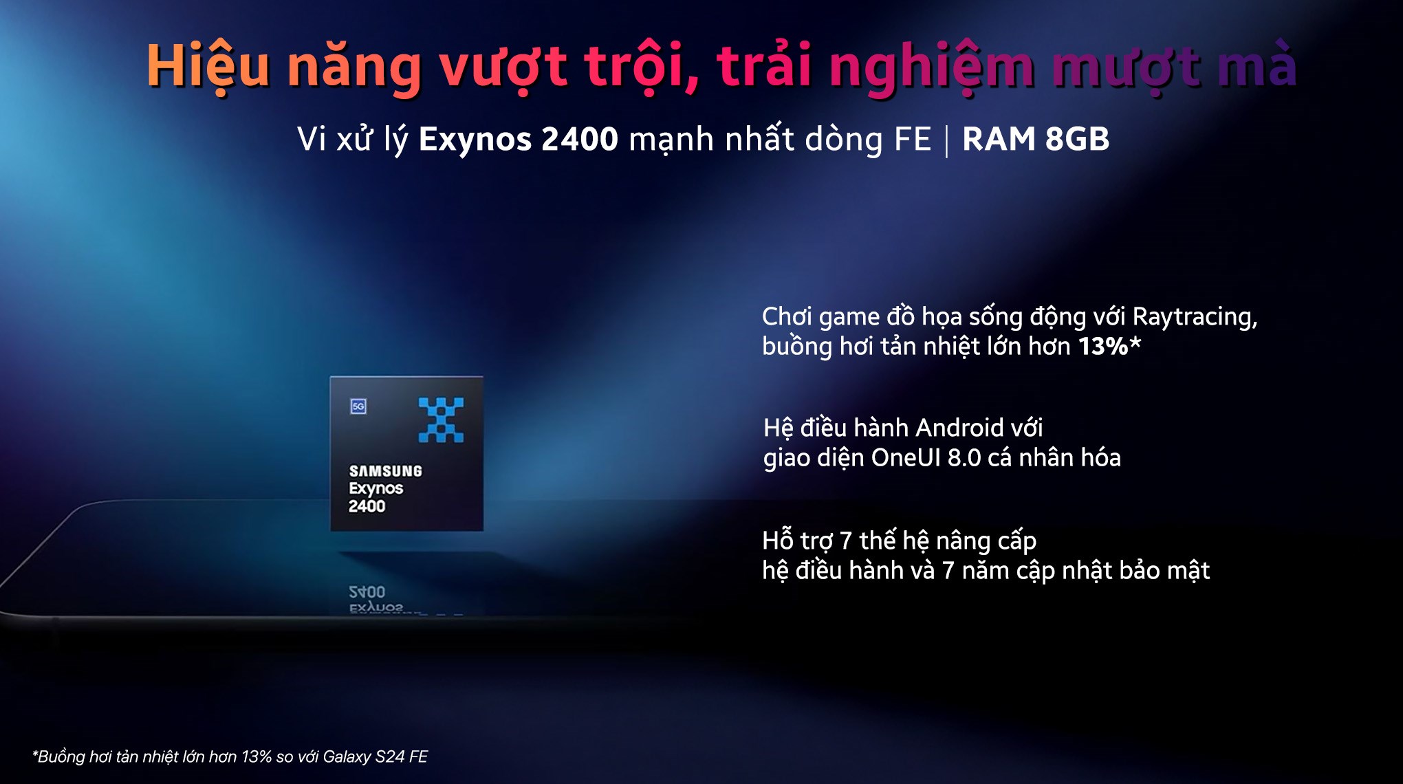 Điện thoại Samsung Galaxy S25 FE 5G 8GB/512GB Trắng/Xanh Navy