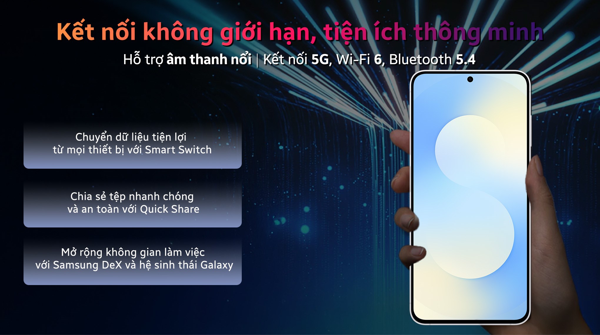 Điện thoại Samsung Galaxy S25 FE 5G 8GB/512GB Trắng/Xanh Navy