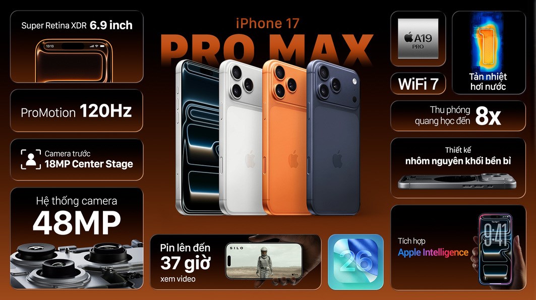 Điện thoại iPhone 17 Pro Max 1TB