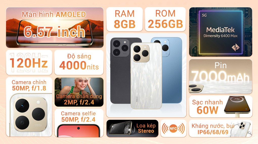 Điện thoại realme 15T 5G 8GB/256GB
