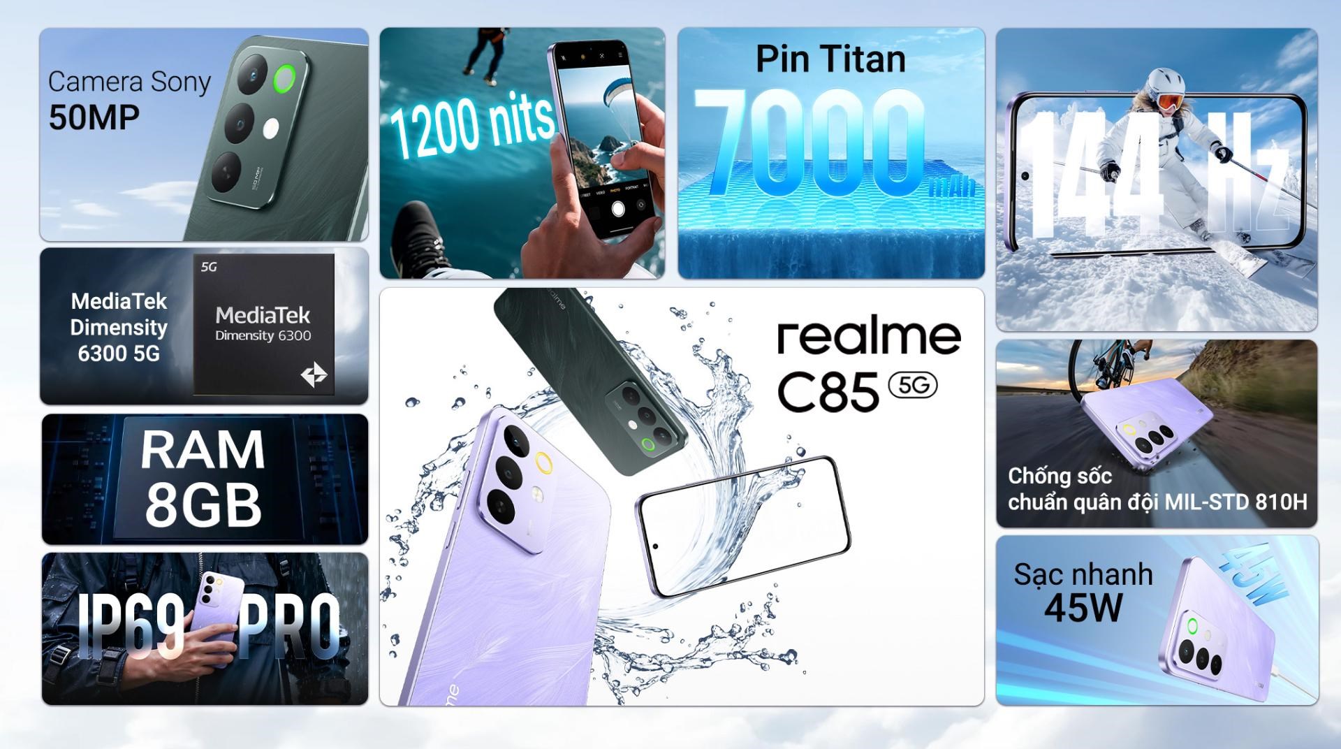 Điện thoại realme C85 5G 8GB/256GB