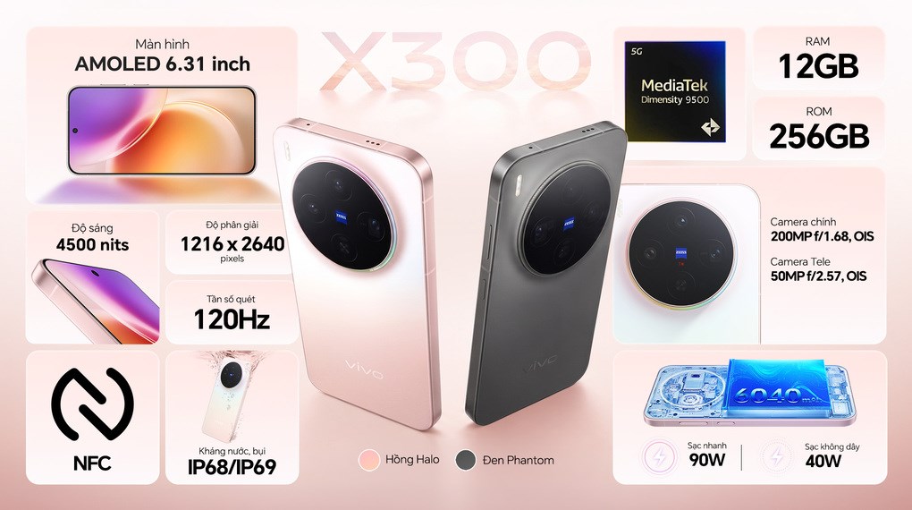 Điện thoại vivo X300 5G 12GB/256GB
