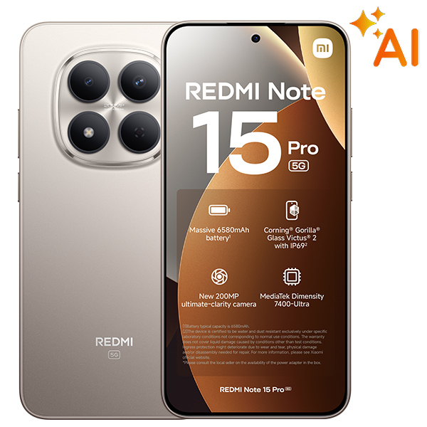 Mua Xiaomi Redmi Note 15 Pro 5G giảm ngay 500K, BH 18 tháng