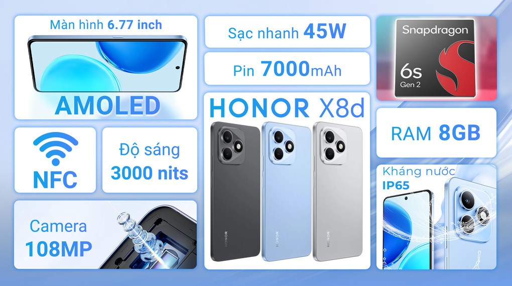 Điện thoại HONOR X8d 8GB/256GB
