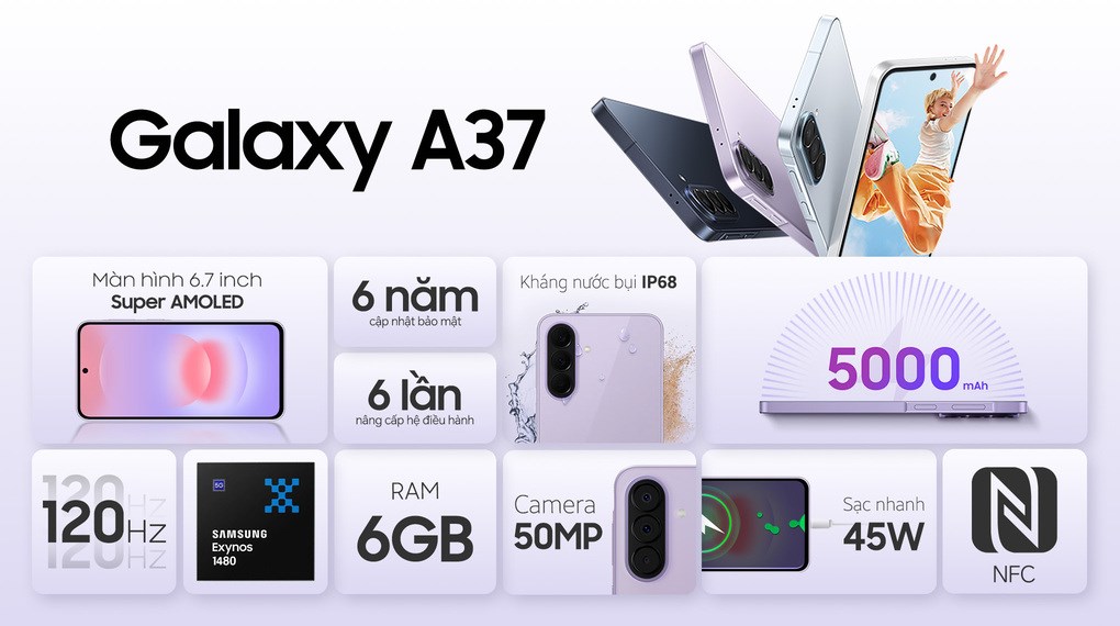 Điện thoại Samsung Galaxy A37 5G 6GB/128GB