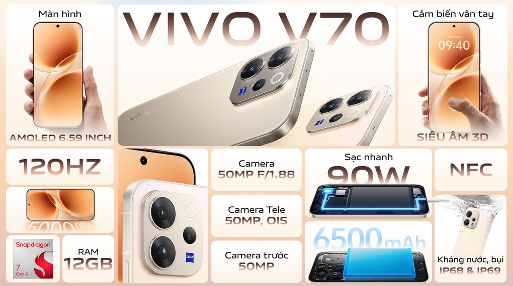 Điện thoại Vivo V70 5G 12GB/256GB