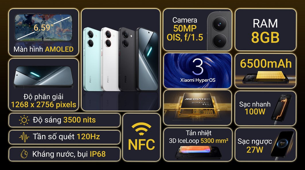 Điện thoại Xiaomi POCO X8 Pro 5G 8GB/512GB