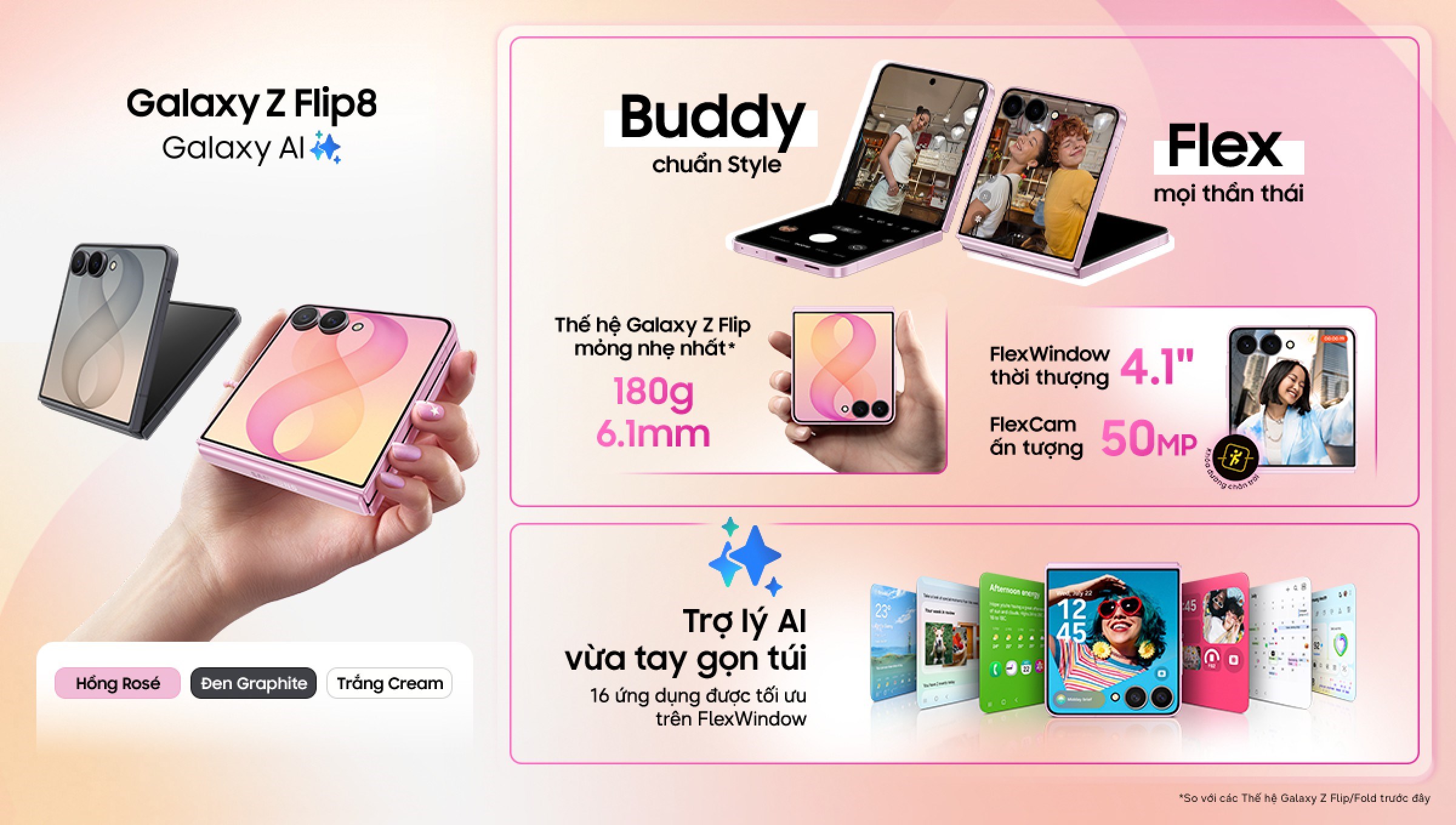 Điện thoại Samsung Galaxy Z Flip8 5G 12GB/512GB
