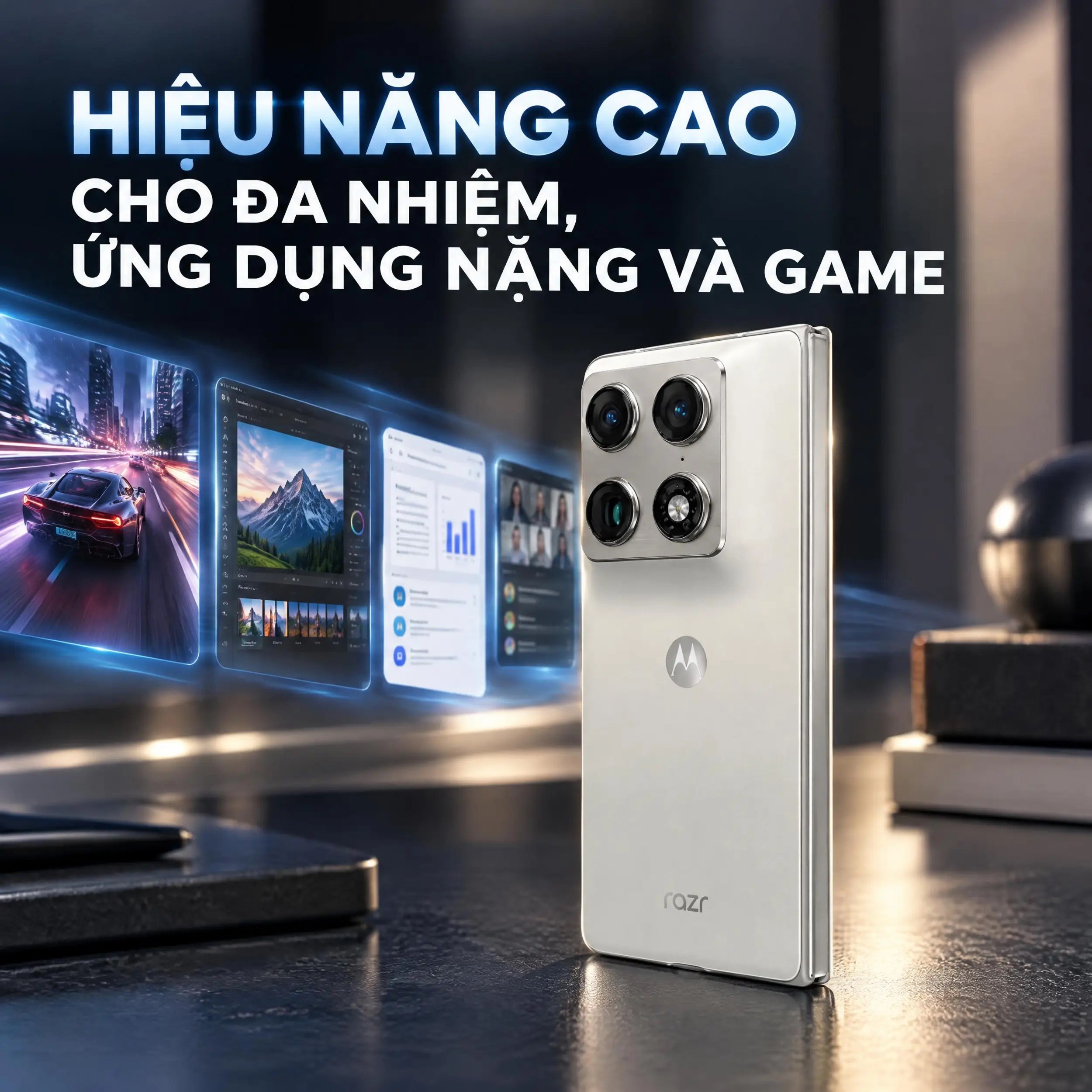Điện thoại Motorola Razr Fold 5G 12GB/256GB Trắng - 2