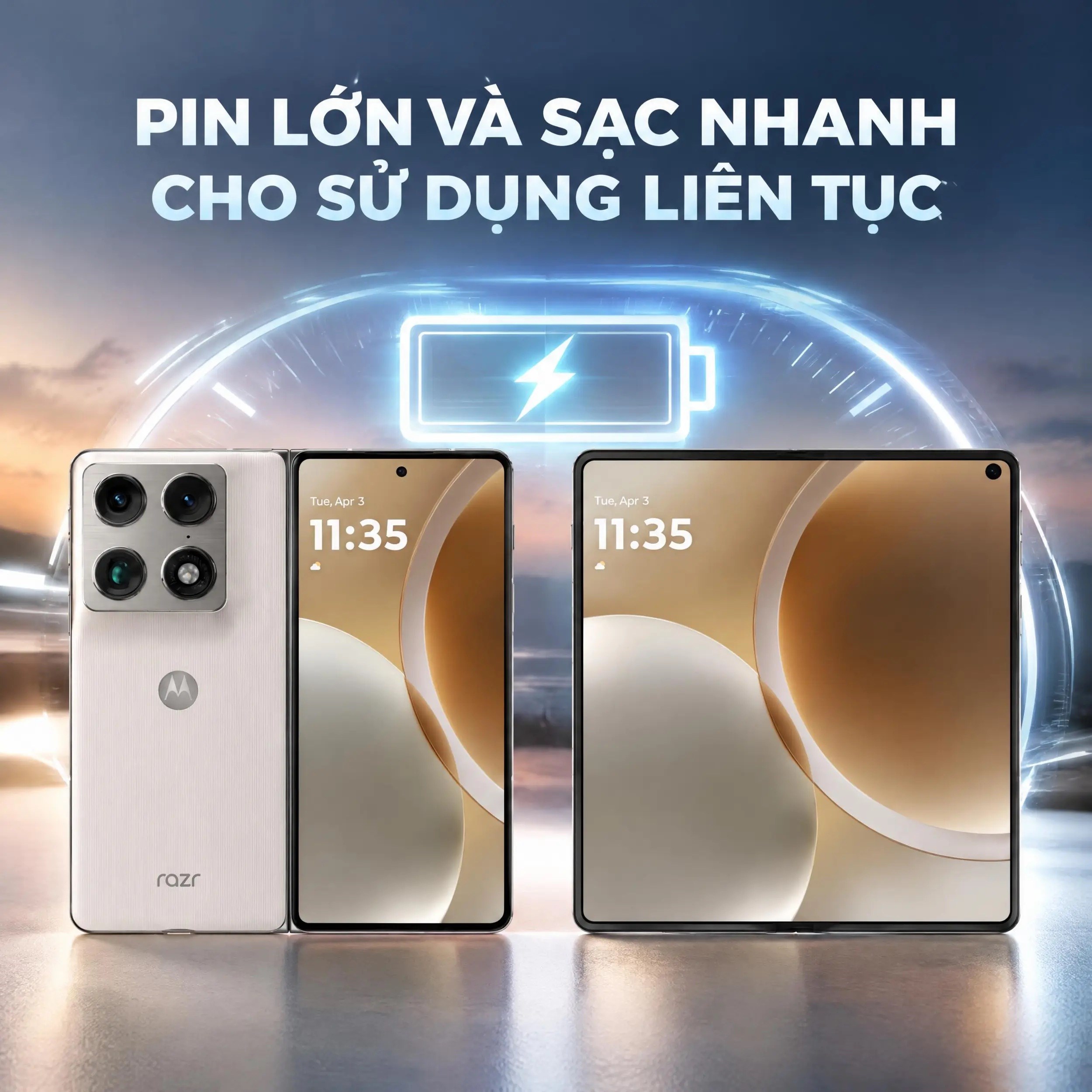 Điện thoại Motorola Razr Fold 5G 12GB/256GB Trắng - 5