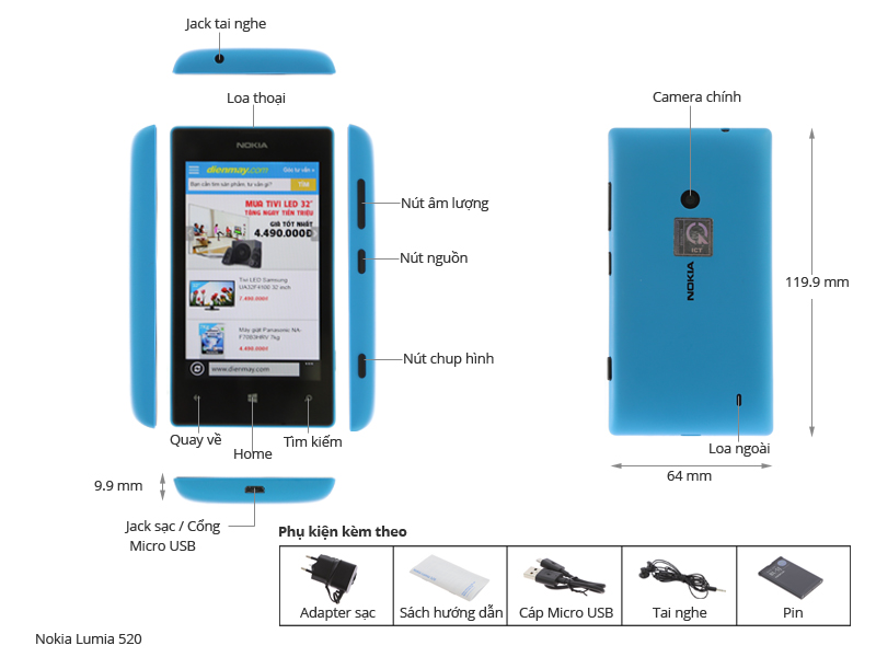 Nokia Lumia 520 chiếc smartphone giá rẻ, chất lượng cao - Fptshop.com.vn