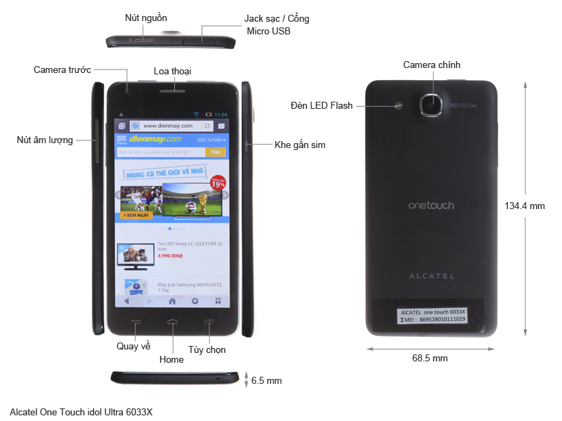 Alcatel One Touch Idol Ultra 6033X