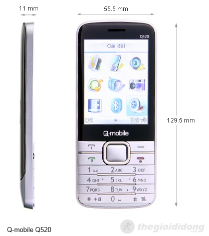 Q-mobile Q520 kích thước