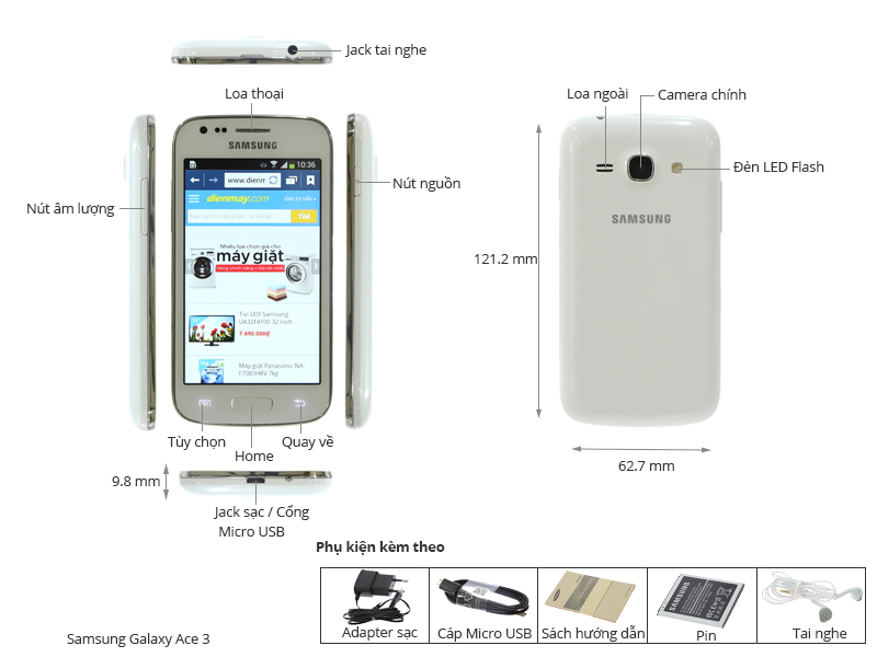 Thông số kỹ thuật Điện thoại Samsung Galaxy Ace 3