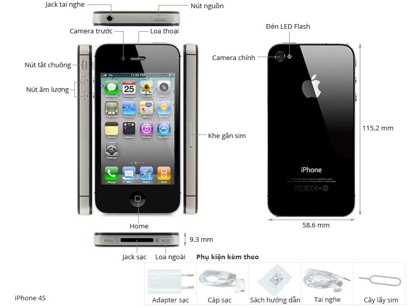 Điện thoại di động iPhone 4S 8GB 