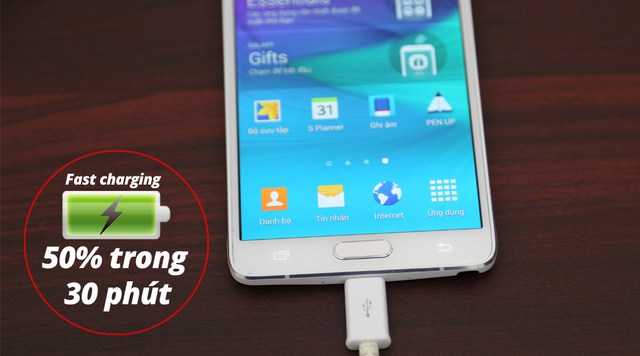 Tính năng sạc nhanh trên điện thoại Samsung Galaxy Note 4
